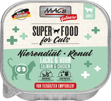 Mac's Super Food for Cats Nyrediett,  Laks og Kylling 16x100g - Våtfôr (50-583x16)