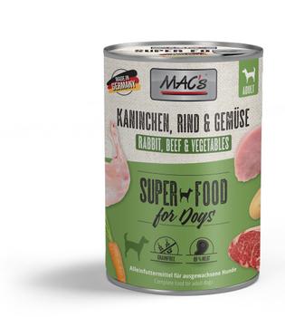Mac's Super Food for Dogs Kanin, Storfe og Grønnsaker Våtfôr - 6pk (50-948x6-1500040059)