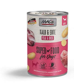Mac's Super Food for Dogs Kalv og And Våtfôr (50-925-1500040846)