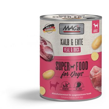 Mac's Super Food for Dogs Kalv og And Våtfôr (50-963)