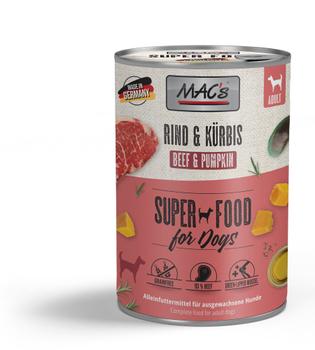 Mac's Super Food for Dogs Storfe og Gresskar Våtfôr (50-937-1500046996)