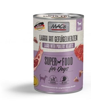  Mac's Super Food for Dogs Lam og Fjørfehjerter Våtfôr