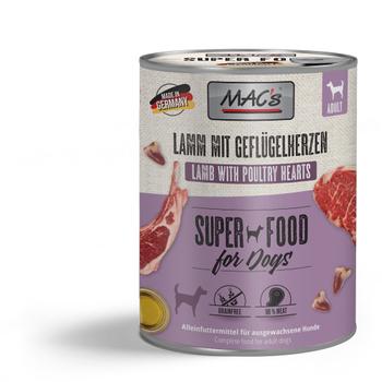 Mac's Super Food for Dogs Lam og Fjørfehjerter Våtfôr (50-922-1500048894)