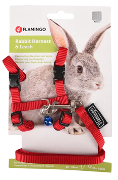Kaninsele med Leiebånd - Rød (14-201704-rød)