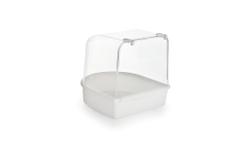  Fuglebadekar, Hvit - 13cm