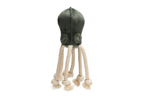 Designed by Lotte Fløyelsblekksprut Hundeleke,  Grønn - 15cm (51-619065)