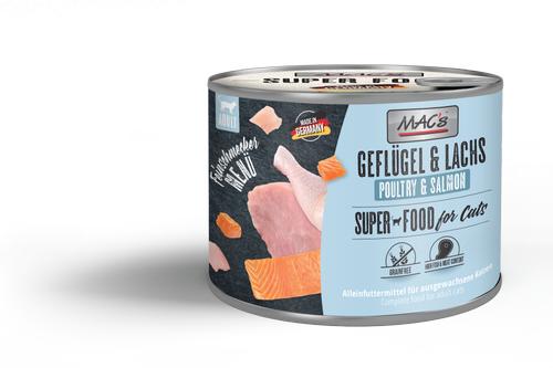 Mac's Super Food for Cats Gourmet Fjørfe og Laks Våtfôr - 180g (50-821)