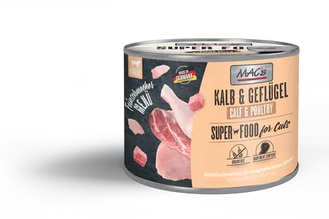  Mac's Super Food for Cats Gourmet Kalv og Fjørfe Våtfôr - 6x200g