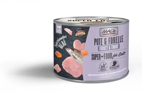 Mac's Super Food for Cats Gourmet Kalkun og Ørret Våtfôr - 6x180g (50-824x6)