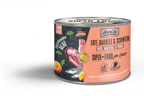Mac's Super Food for Cats Gourmet And, Makrell og Svin Våtfôr - 200g (50-829)