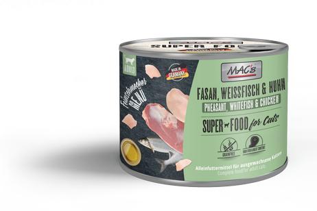  Mac's Super Food for Cats Gourmet Fasan, Hvit Fisk og Kylling Våtfôr - 200g