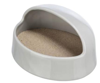  Keramikk Sandbad med Tak, Grå - 20cm