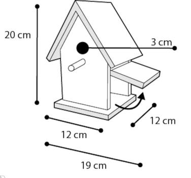 Fuglekasse til Småfugl - 20cm (14-110078)