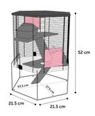 Vitru Hamsterbur,  Rød/Svart - 52cm (14-210268)