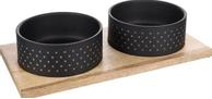 Duo Mat- og Vannskål med Brett - Svart (14-522973)