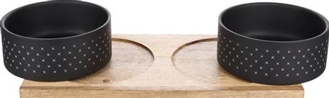 Duo Mat- og Vannskål med Brett - Svart (14-522973)