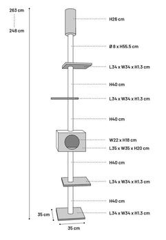 Barwa Klorestativ,  Grå - 248-263cm (14-5334702)