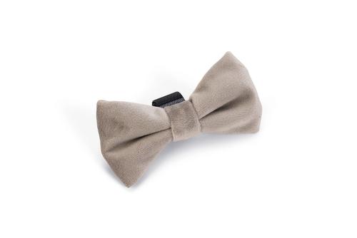 Designed by Lotte Velur Sløyfe, Grå - 9cm (51-795783)