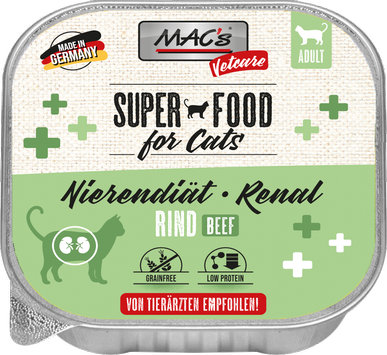  Mac's Vetcare Super Food for Cats Nyrediett, Storfe 16x100g - Våtfôr