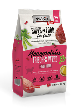 Mac's Mono Super Food for Cats, Hest - Tørrfôr til Katt (50-80560-1500084529)