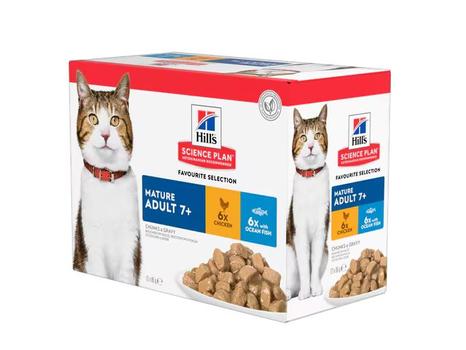 Hill's Hill's Science Plan Mature Adult, Kylling og Havfisk Våtfôr til Katt - 12x85g (99-604002x12)
