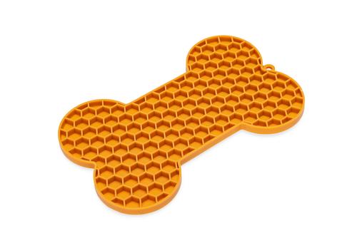 Slikkematte Hundebein,  Orange - 18cm (51-626869)