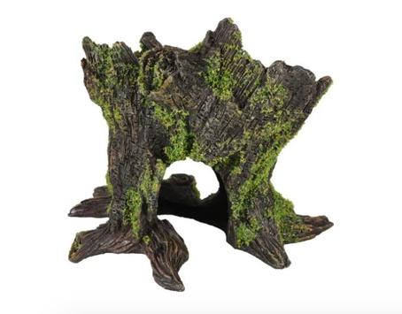  Akvariedekorasjon Trestubbe, Grønn - 12cm