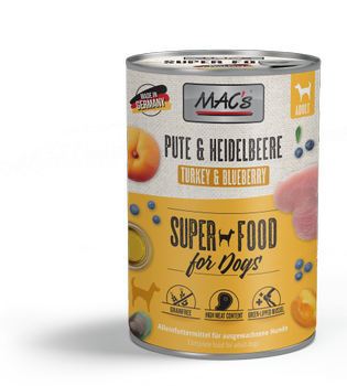Mac's Super Food for Dogs Kalkun og Blåbær Våtfôr - 6pk (50-946x6-1500069778)