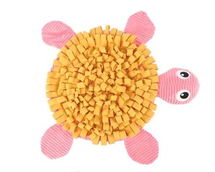  Skilpadde Snusematte til Valp, Rosa/Gul - 38cm