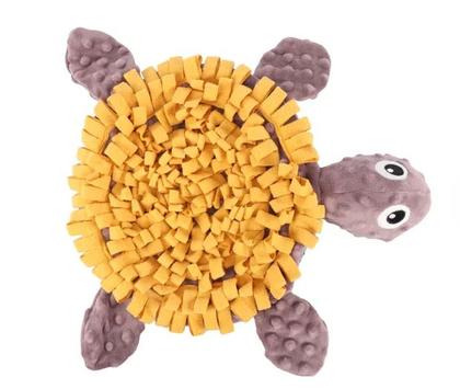  Skilpadde Snusematte til Valp, Taupe/Gul - 38cm