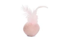  Rizo Ball med Fjær til Kattunge, Rosa - 5cm