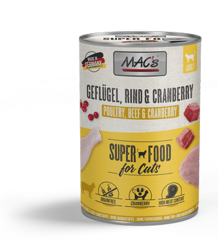 Mac's Fjørfe og Tranebær 400g - Våtfôr (50-811-DATO)