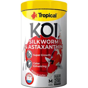 Tropical Koi Silkworm & Astaxanthin Pellet Fiskefôr M - 1L (18-157.2566)