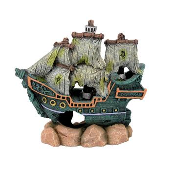 Akudim Akvariedekorasjon Piratskip - 14cm (59-15846)