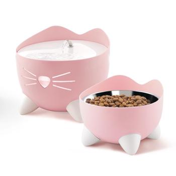 Catit Pixi Sett med Vannfontene og Matskål - Rosa (59-H43711)