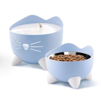 Catit Pixi Sett med Vannfontene og Matskål - Blå (59-H43712)