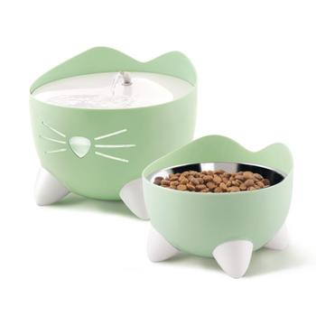 Catit Pixi Sett med Vannfontene og Matskål - Grønn (59-H43713)