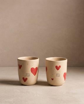 Egg Back Home Cozy Hearts Dog Mom/ Dog Dad Kopp 220ml (116-2672-Set2-MT-Cz-DMD)