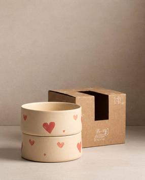 Egg Back Home Cozy Hearts Matskål 14cm - 2 stk (116-2067-14DSet2-MT-Cz)