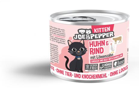 Joe & Pepper Våtfôr til Kattunge – Kylling & Storfe, 200g