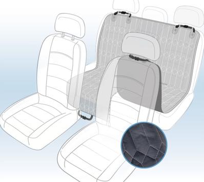  Bilsetetrekk Elite Delbart til Baksete 160x145 cm - Sort