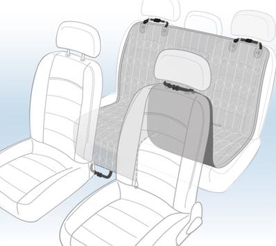  Bilsetetrekk Elite Delbart til Baksete 140x130 cm - Sort