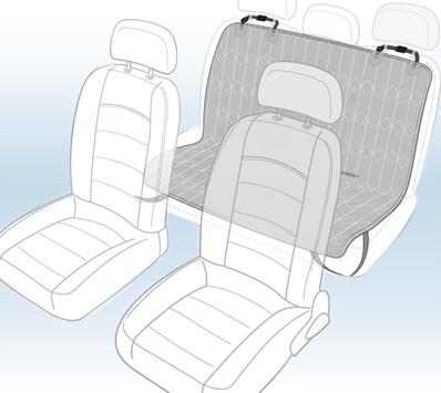  Bilsetetrekk Elite til Baksete 145x145 cm - Sort