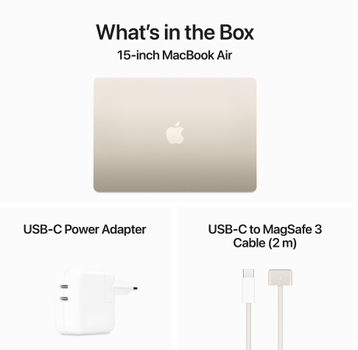 15" MacBook Air M3 8CPU/ 10GPU 16GB 512GB SSD Starlight (MXD33KS/A)