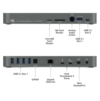 OWC OWC 14 Port Thunderbolt 3 Dock SpaceGray (OWCTB3DK14PSG)