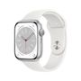 APPLE AW Series 8 GPS 45mm Silver Alu Case, White SB