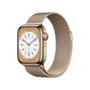APPLE AW Series 8 GPS Cell 41mm Gold St Steel Case, Gold Milanese