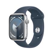 APPLE AW 9 GPS 45mm Silver Alu, Storm Blue Sport Band - S/M