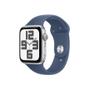 APPLE AW SE GPS 44mm Silver Alu, Denim Sport Band-M/L
