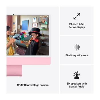 APPLE iMac 24" 4.5K M4 10C CPU 10C GPU/ 16GB/ 256GB SSD-Pink (MWV43H/A)